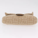 FENDI Zucca Canvas Mamma Baguette Shoulder Bag Wool Beige Silver Auth 211029V-13