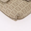 FENDI Zucchino Canvas Shoulder Bag Beige Silver 8BT075 Auth 211031-13