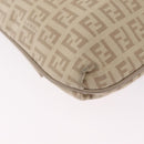 FENDI Zucchino Canvas Shoulder Bag Beige Silver 8BT075 Auth 211031-15