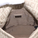 FENDI Zucchino Canvas Shoulder Bag Beige Silver 8BT075 Auth 211031-23