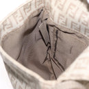 FENDI Zucchino Canvas Shoulder Bag Beige Silver 8BT075 Auth 211031-26