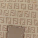 FENDI Zucchino Canvas Shoulder Bag Beige Silver 8BT075 Auth 211031-3