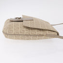 FENDI Zucchino Canvas Shoulder Bag Beige Silver 8BT075 Auth 211031-5