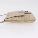 FENDI Zucchino Canvas Shoulder Bag Beige Silver 8BT075 Auth 211031-6