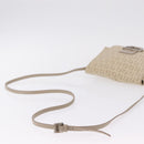 FENDI Zucchino Canvas Shoulder Bag Beige Silver 8BT075 Auth 211031-8