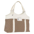 Christian Dior Trotter Canvas Tote Bag Beige Silver Auth 211034V-1