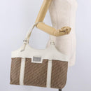 Christian Dior Trotter Canvas Tote Bag Beige Silver Auth 211034V-25