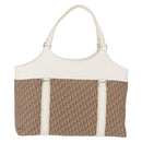 Christian Dior Trotter Canvas Tote Bag Beige Silver Auth 211034V-3
