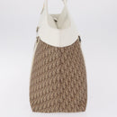 Christian Dior Trotter Canvas Tote Bag Beige Silver Auth 211034V-4