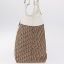 Christian Dior Trotter Canvas Tote Bag Beige Silver Auth 211034V-5