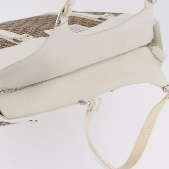 Christian Dior Trotter Canvas Tote Bag Beige Silver Auth 211034V