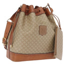 CELINE Macadam Shoulder Bag PVC Beige Gold Tone Auth 211036-1