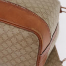 CELINE Macadam Shoulder Bag PVC Beige Gold Tone Auth 211036-12