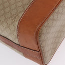 CELINE Macadam Shoulder Bag PVC Beige Gold Tone Auth 211036-13