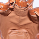CELINE Macadam Shoulder Bag PVC Beige Gold Tone Auth 211036-19