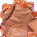 CELINE Macadam Shoulder Bag PVC Beige Gold Tone Auth 211036-20