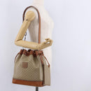 CELINE Macadam Shoulder Bag PVC Beige Gold Tone Auth 211036-25