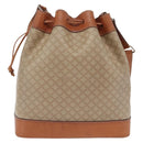CELINE Macadam Shoulder Bag PVC Beige Gold Tone Auth 211036-3