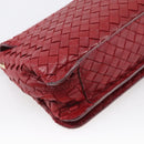 Bottega Veneta INTRECCIATO Shoulder Bag Leather Red Gold Auth 211041A-14