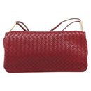 Bottega Veneta INTRECCIATO Shoulder Bag Leather Red Gold Auth 211041A-2