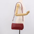 Bottega Veneta INTRECCIATO Shoulder Bag Leather Red Gold Auth 211041A-22