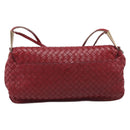 Bottega Veneta INTRECCIATO Shoulder Bag Leather Red Gold Auth 211041A-3