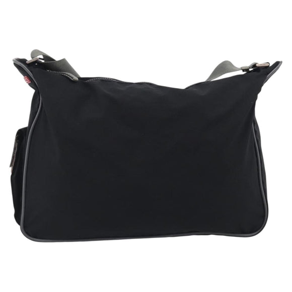 PRADA Shoulder Bag Nylon Black Silver Auth 211044A