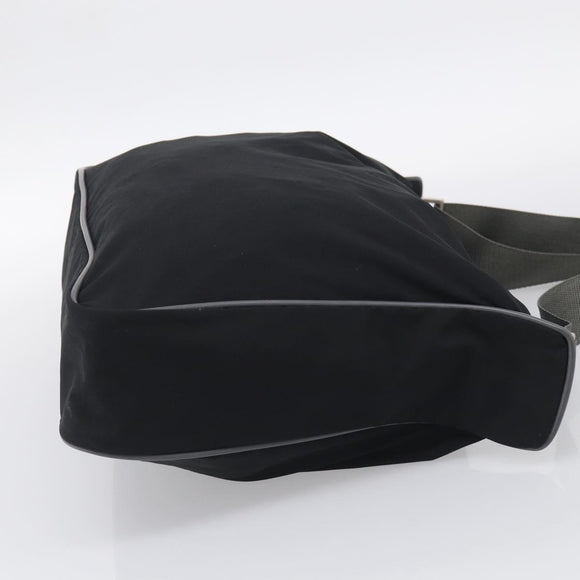PRADA Shoulder Bag Nylon Black Silver Auth 211044A