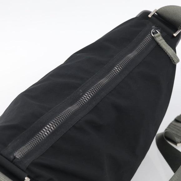 PRADA Shoulder Bag Nylon Black Silver Auth 211044A