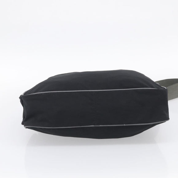 PRADA Shoulder Bag Nylon Black Silver Auth 211044A