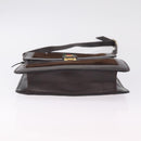 GUCCI Web Sherry Line Shoulder Bag Suede Brown Gold Tone Auth 211045-13