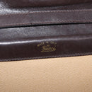GUCCI Web Sherry Line Shoulder Bag Suede Brown Gold Tone Auth 211045-22