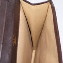 GUCCI Web Sherry Line Shoulder Bag Suede Brown Gold Tone Auth 211045-24