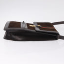 GUCCI Web Sherry Line Shoulder Bag Suede Brown Gold Tone Auth 211045-6