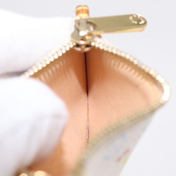 LOUIS VUITTON Monogram Multicolor Pochette Cles Purse White M92655 Auth 211046