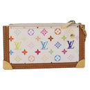 LOUIS VUITTON Monogram Multicolor Pochette Cles Purse White M92655 Auth 211046-3