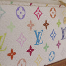 LOUIS VUITTON Monogram Multicolor Pochette Cles Purse White M92655 Auth 211046-4