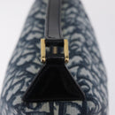 Christian Dior Trotter Canvas Hand Bag PVC Navy Gold Tone Auth 211053V-10