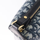Christian Dior Trotter Canvas Hand Bag PVC Navy Gold Tone Auth 211053V-11
