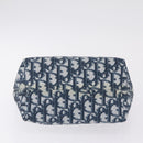 Christian Dior Trotter Canvas Hand Bag PVC Navy Gold Tone Auth 211053V-12