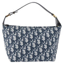 Christian Dior Trotter Canvas Hand Bag PVC Navy Gold Tone Auth 211053V-2