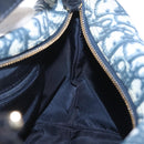 Christian Dior Trotter Canvas Hand Bag PVC Navy Gold Tone Auth 211053V-20