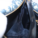 Christian Dior Trotter Canvas Hand Bag PVC Navy Gold Tone Auth 211053V-21