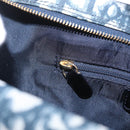 Christian Dior Trotter Canvas Hand Bag PVC Navy Gold Tone Auth 211053V-22