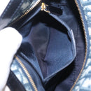 Christian Dior Trotter Canvas Hand Bag PVC Navy Gold Tone Auth 211053V-23
