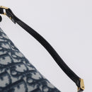 Christian Dior Trotter Canvas Hand Bag PVC Navy Gold Tone Auth 211053V-9