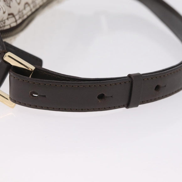 CELINE C Macadam Shoulder Bag Canvas Brown Gold Tone Auth 211054V