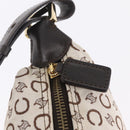 CELINE C Macadam Shoulder Bag Canvas Brown Gold Tone Auth 211054V-17