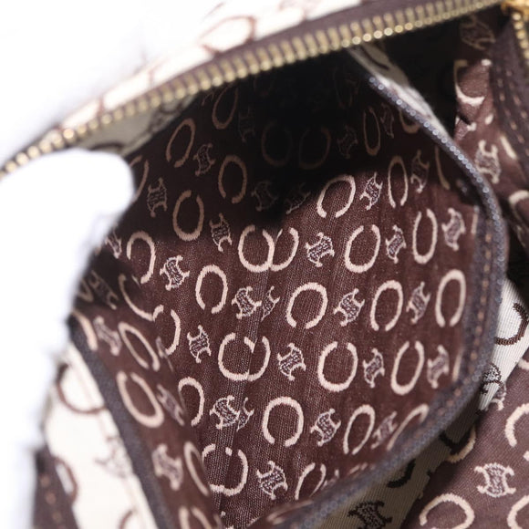 CELINE C Macadam Shoulder Bag Canvas Brown Gold Tone Auth 211054V