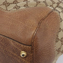 GUCCI GG Canvas Horsebit Hand Bag Beige Gold Tone 223958 Auth 211056V-12